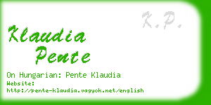 klaudia pente business card